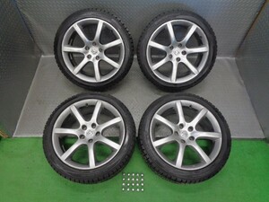 国産 バリ山! CPV35 スカイライン 225/45R18 スタッドレスタイヤ ホイール 4本 18 8J 114.3 5穴 5H フーガ ステージア エルグランド シーマ