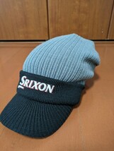 【美品】ゴルフ スポーツ SRIXON ニット帽 ニットキャップ ゴルフウェア ツートンカラー 温かい 毛 _画像1