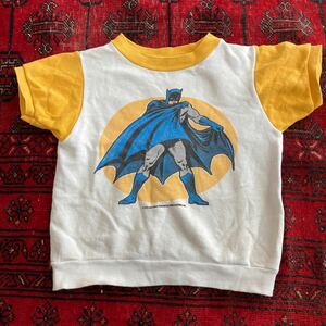 70s ヴィンテージ 半袖スウェット 子供用 キッズ 染み込みプリント BATMAN バットマン 100〜110サイズ National Periodical Publications