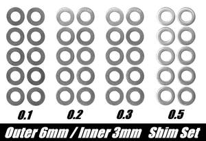 Shim Set 0.1mm 0.2mm 0.3mm 0.5mm 各10枚 【新品】シム 電動ガン メカボ ギア ZC LEOPARD SHS KHM WII TECH Laylax Systema CNC 調整