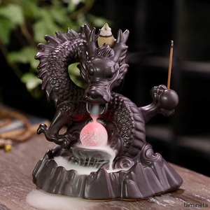  Dragon fragrance establish dragon family Buddhist altar for censer ceramic ... holder censer incense stick establish feng shui divination LED light ornament deep .. exist interior . metamorphosis 