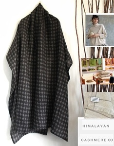 美品/HUMALAYAN CASHMERE CAMPANY/ヒマラヤンカシミヤカンパニー/総柄大判ストールショール/ドゥーズィエム取扱