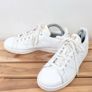 z8226 アディダス スタンスミス US6 1/2 24.5cm/白 ホワイト 金 ゴールド adidas STANSMITH メンズ レディース スニーカー 中古