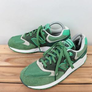 z7975【999】ニューバランス US6.5 24.5cm/緑 グリーン キミドリ 灰 グレー newbalance メンズ ユニセックス スニーカー 中古