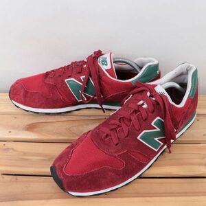 z7977【373】ニューバランス US11 29.0cm/赤 レッド 緑 グリーン 白 ホワイト newbalance メンズ スニーカー 中古