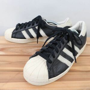 z8261 アディダス スーパースター US6 1/2 24.5cm/黒 ブラック 白 ホワイト系 adidas SUPERSTAR 80s メンズ ユニセックス スニーカー 中古