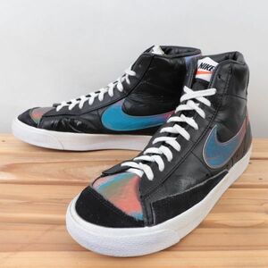 z8267 ナイキ ブレーザー ミッド US8 26.0cm/黒 ブラック系 NIKE BLAZER MID 77 VNTG ブレザー メンズ スニーカー 中古