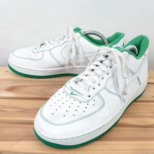 z8345 ナイキ エアフォース1 US8.5 26.5cm/白 ホワイト 緑 グリーン NIKE AIRFORCE1 AF1 LOW メンズ スニーカー 中古