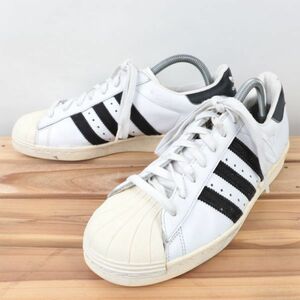 z7824 アディダス スーパースター US8 26.0cm/白 ホワイト 黒 ブラック adidas SUPERSTAR 80s メンズ スニーカー 中古