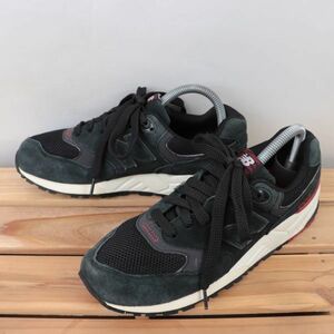 z8414【999】ニューバランス US7 25.0cm/黒 ブラック 赤 レッド 白 ホワイト newbalance メンズ ユニセックス スニーカー 中古