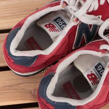 z8437【996】ニューバランス US8 26.0cm/赤 レッド 紺 ネイビー newbalance メンズ スニーカー 中古_画像8