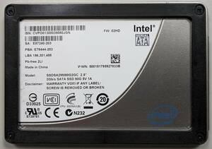 Intel 2.5インチ SSD SSDSA2M080G2GC ［X25-M Mainstream 80GB］【中古品・送料込】
