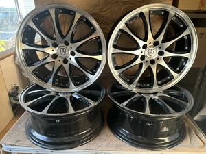 4本Set セット 19ｘ8.0J+35 5H PCD114.3 ANHELO CORAZON ブラック/ポリッシュ 中古