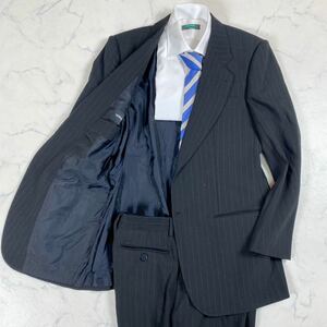 男の戦闘服 極美品 GIORGIO ARMANI ジョルジオアルマーニ スーツ セットアップ ストライプ 大きいサイズ 50 ビジネス フォーマル 黒タグ