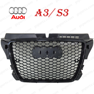  Audi A3 S3 8P series 2008~2012 latter term - RS3 type face change radiator grill all black 8PCAX 8PCDA 8PCCZF 8PCDLF