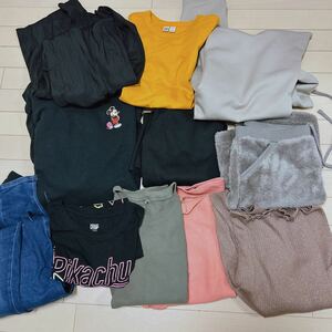 【1円スタート】UNIQLO ユニクロ11着まとめ売り　L-XL レディースアパレルまとめ売り　ワンピース　スウェット パーカー 古着 トレーナー 