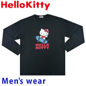 キティちゃん 長袖 Tシャツ メンズ ハロー キティ サンリオ グッズ 猫 HK1233-529A LLサイズ BK(ブラック)