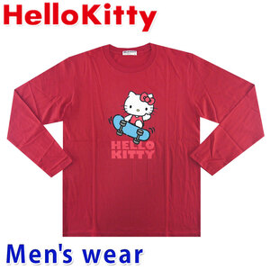 キティちゃん 長袖 Tシャツ メンズ ハロー キティ サンリオ グッズ 猫 HK1233-529A Mサイズ RE(レッド)