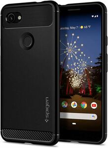 送料無料 Spigen Google Pixel 3a スマホケース TPU 米軍MIL規格取得 耐衝撃 衝撃吸収 ラギッド・アーマー F23CS25960 マット・ブラック