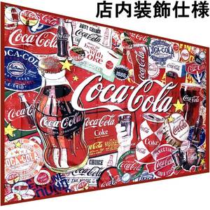 * shop interior ornament specification *CC51 Coca Cola flag Classic retro flag poster tin plate signboard Cola poster USA miscellaneous goods american miscellaneous goods import miscellaneous goods 