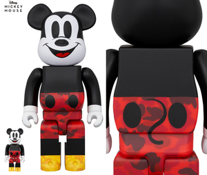 BAPE Mickey Mouse Color ver. 100%&400% ベアブリックセット/未開封