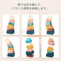 Promise Babe 赤ちゃん 積み木 不規則形 プラスチック シリコン 6pcs 音出る 出産祝い 減圧グッズ ソフトブロッ_画像2