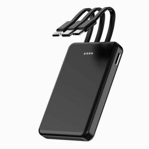 モバイルバッテリー 5000mAh3way出力大容量 USB/Type-C/USB-A入力 5V/2.1A携帯充電器(black)