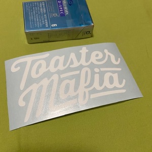 トースターマフィア Script 抜きステッカー 白 Toaster mafia UK★USDM キューブ bB アルファード ハイエース VWBUS