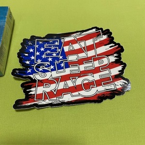 Flag Vinyl Decal US　EatSleepRace ステッカー　USDM イートスリープレース