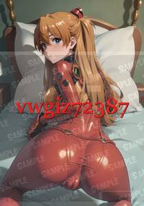 AN-1598 1G2G アスカ エヴァ 新世紀エヴァンゲリオン 同人 ポスター アニメ A4サイズ 高品質 美少女 anime イラストアートポスター