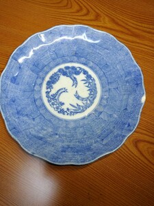 A1045　骨董品　明治印判　松竹梅図　直径/23cm　古伊万里　染付　松竹梅 　アンティーク　骨董　印判 