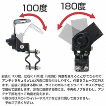 アンテナ 基台 固定 マウント パイプ ルーフレール モービルアンテナ 設置 無線 無線機 車載 ベランダ キャリア 黒 ブラック_画像2