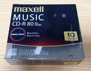 maxell マクセル アーカイブ品質 音楽録音用 CD-R 10枚パック ブラックディスク ブラックケース