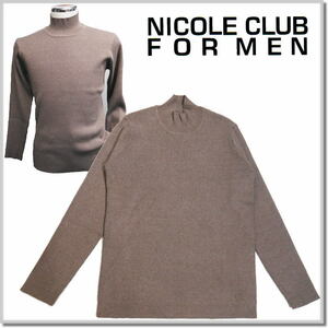 ニコルクラブフォーメン NICOLE CLUB FOR MEN リブ編み ハイネックニット 3564-6006-13(モカ)-46(M) ハイネックセーター