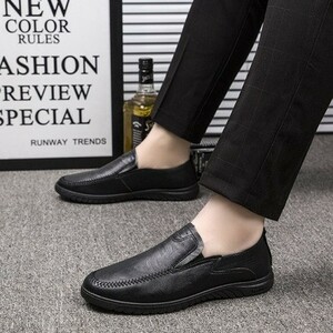  shoes sp13 [ black 26.5cm] men's slip-on shoes PU leather casual shoes driving shoes light weight sneakers shoes Loafer black 