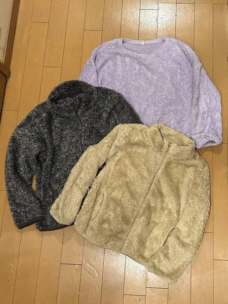 子供用 UNIQLO ユニクロ KIDS ファーリーフリースジャケット モコモコフリース ボアジャケット