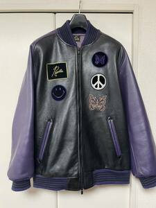 22AW Needles　Award Jacket - Cowhide Lthr. ニードルス　アワードジャケット　カウハイドレザー　Black Purple L