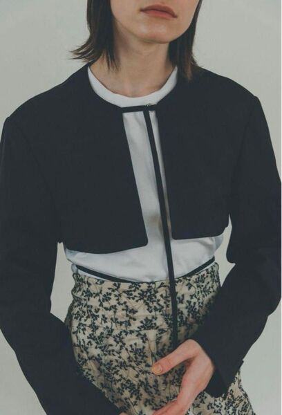 クラネ clane STRAP DESIGN SHORT JACKET ブラック ショートジャケット