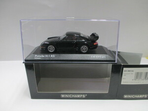 新品　1/43　ミニチャンプス　ポルシェ　911　RS　1995　ブラック　絶版