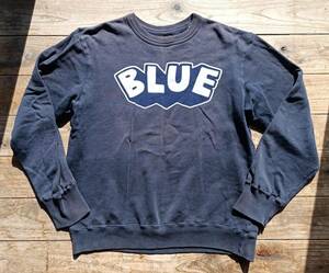  Hollywood Ranch Market BLUEBLUE. included sweat sweatshirt indigo navy size 2(L corresponding ) made in Japan Indigo dyeing USED old clothes 