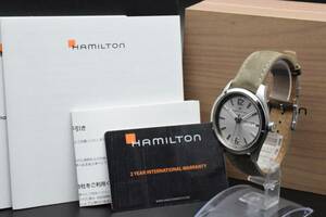 稼働 美品 ハミルトン HAMILTON H433110 ブロードウェイ クォーツ デイデイト シルバー文字盤 