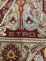 11-012【美品】ETRO エトロ 小物 スカーフ ストール ショール ウール×シルク ペイズリー ブラウン系　約130cm 幅約42cm_画像2