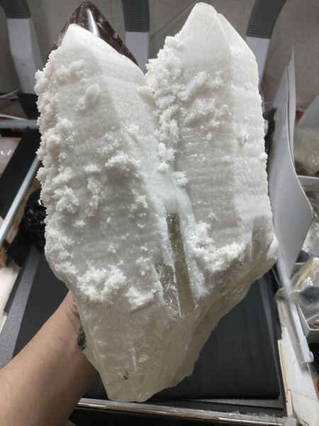 【超希少】内モンゴル産 水晶 約7.2kg カルサイト オン キャンドルクオーツ 0529