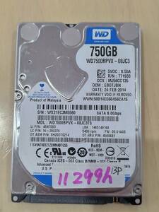 HDD 2.5インチ 中古ハードディスク　750GB　11299時間　(管13P)