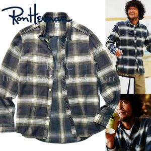 【Ron Herman】OCEANS掲載◎!! RHC ロンハーマン 定価3.1万 Indigo Fade Check Shirt 三浦理志さん着用 インディゴチェックシャツ 日本製