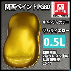 関西ペイント PG80 キャンディー カラー サハラ イエロー（希釈済） 0.5L /2液 ウレタン 塗料 キャンディ Z12