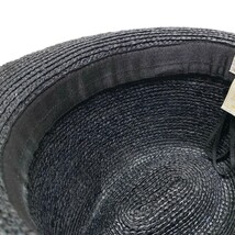 未使用 ヘレンカミンスキー ラフィア ハット 帽子 フリーサイズ スリランカ製 ブラック 23K25_画像9