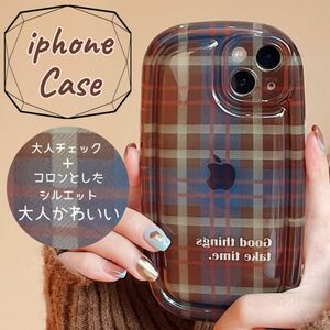 【匿名配送】iphoneケース iphone14pro 韓国デザイン チェック柄