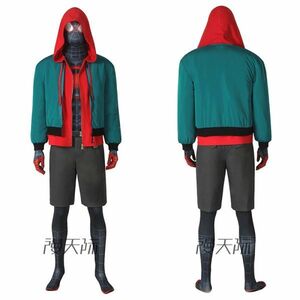 cox602スパイダーマン Spider-Man スパイダーバース マイルズ・モラレス 全身タイツ ジャンプスーツ コスプレ衣装