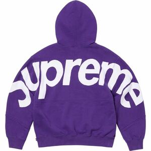 送料無料 L 紫 Supreme Big Logo Jacquard Hooded Sweatshirt Purple シュプリーム ビッグ ロゴ ジャガード フーディー パーカー パープル